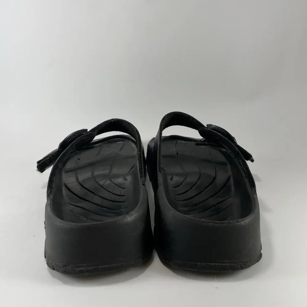 Birkis Birkenstock Womens Size 40, US Size 9-9.5 EVA Black Dual Strap Slides